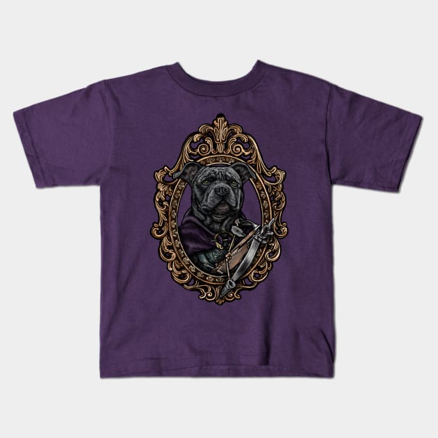 Dog Cameo: The Invincible Pit Bull Kids T-Shirt by FreyStrandDraws